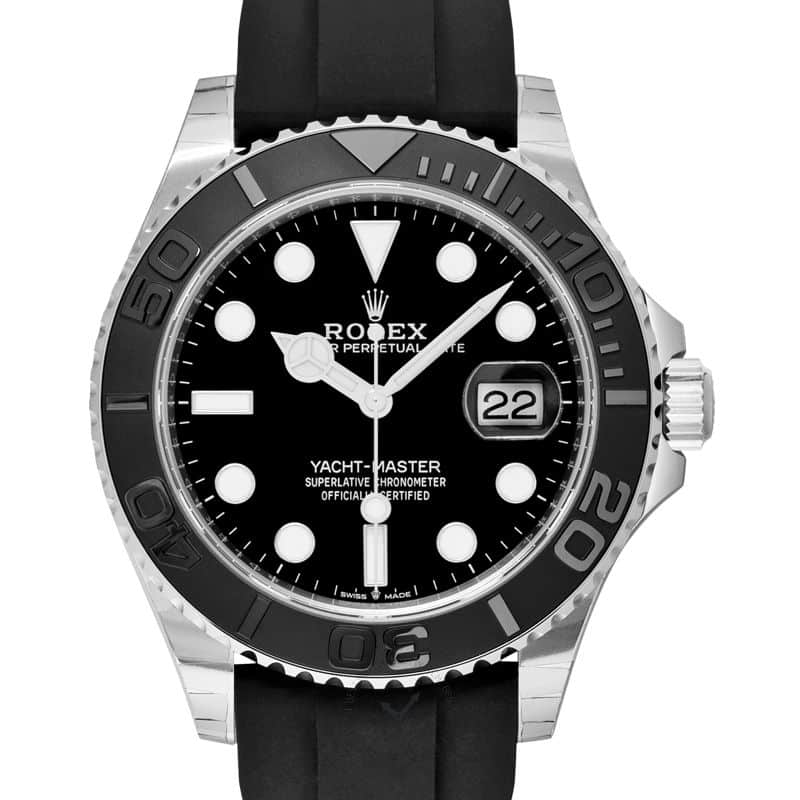 Yacht-Master 42 Automatic Black Dial White Gold Men's Watch