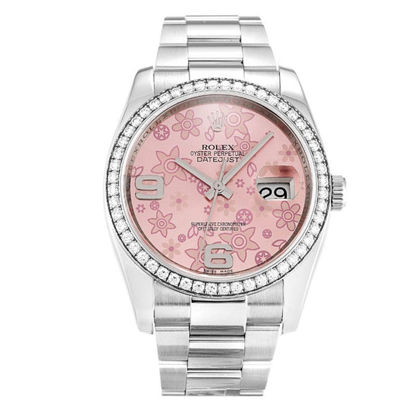 Rolex Datejust Pink Floral Dial 116244 Ladies 36MM