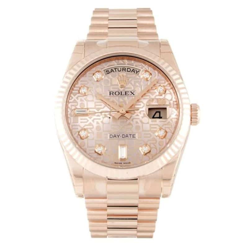 Rolex Day-Date Rose Dial 118235 Mens 36MM