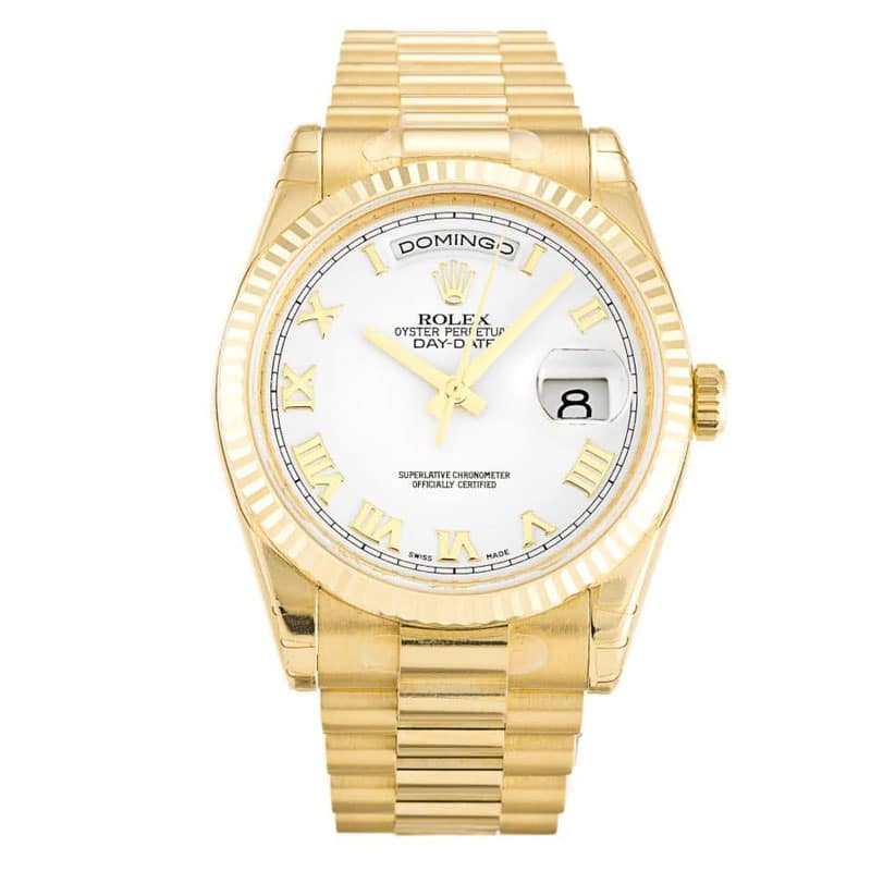 Rolex Day-Date White Dial 118238 Men 36MM