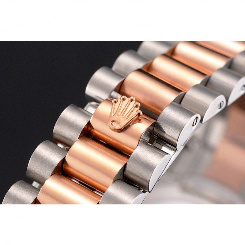 Rolex Datejust Rose Gold Dial And Bezel Stainless Steel Case Two Tone Bracelet