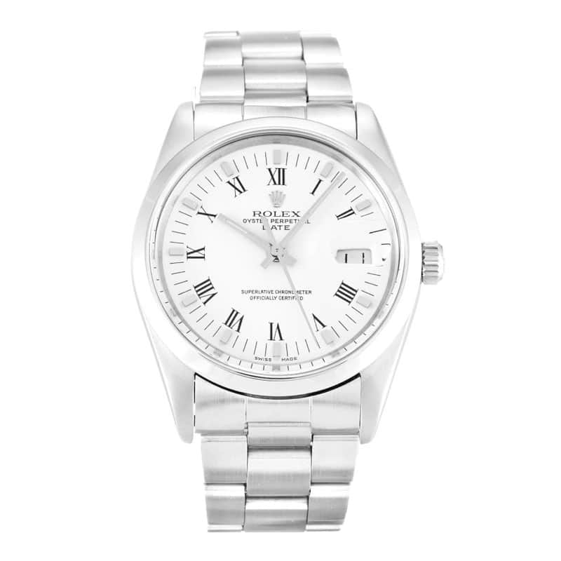 Rolex Oyster Perpetual Date 34mm White 15000 Unisex 34MM