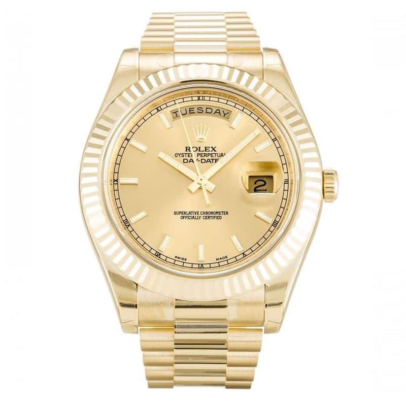 Rolex Day-Date II Champagne Dial 218238 Mens 41MM
