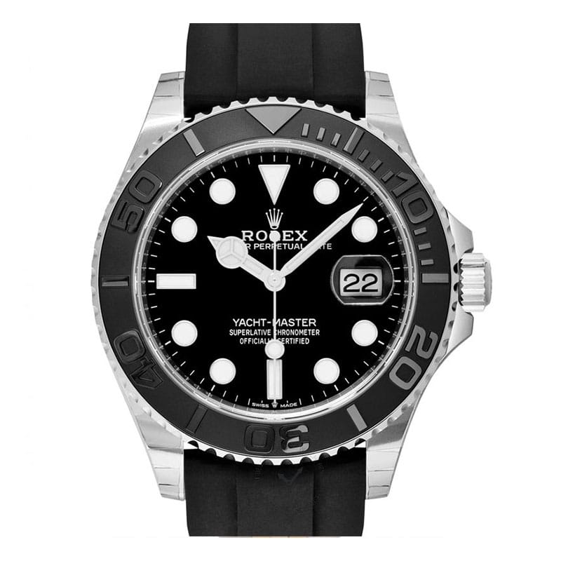 Yacht-Master 42 Automatic Black Dial White Gold Men's Watch