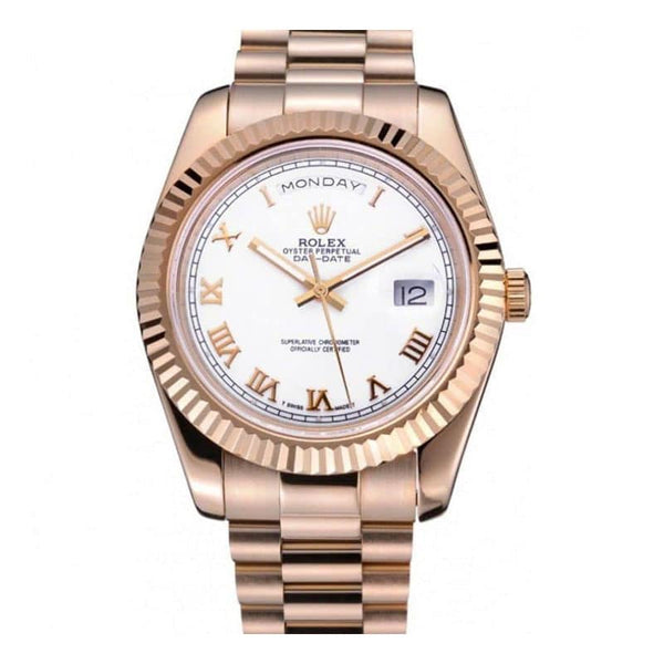 Rolex Day-Date White Dial Gold Bracelet 622546 Men 41MM
