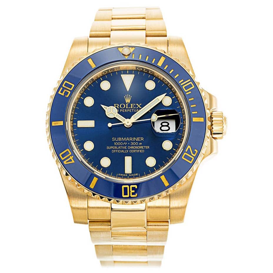 Rolex Submariner Blue Dial Gold 116618LB Mens 40MM