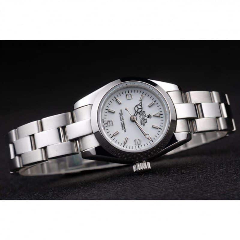 Rolex Explorer Polished Stainless Steel White Dial 98088 Women 26MM