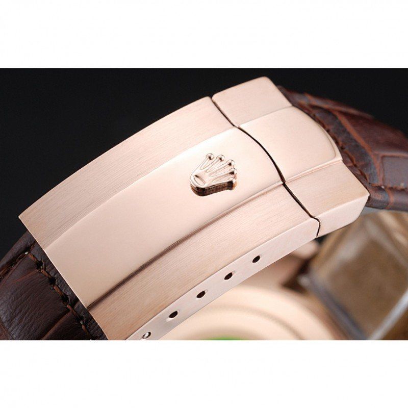 Rolex Cosmograph Daytona Brown Dial Rose Gold Case Brown Leather Bracelet 1454243