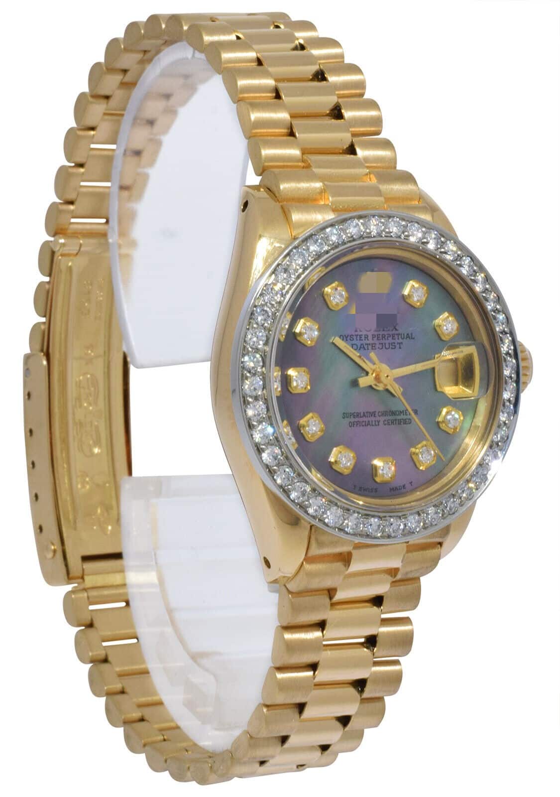 Datejust President 18k Yellow Gold MOP Diamond Ladies 26mm Watch